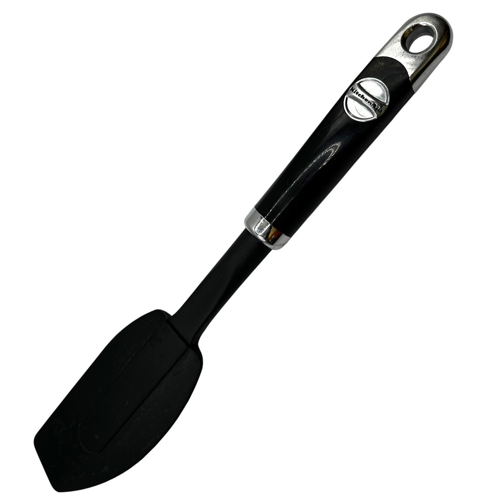 KitchenAid Silicone‎ Scraper Spatula White Handle Heat Resistant Black 12.5 Inch